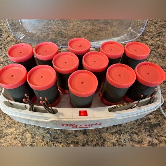 Conair More Big Curls 12 Pink Jumbo Hot Rollers Curler 12 Clips Pageant TESTED - Picture 2 of 11